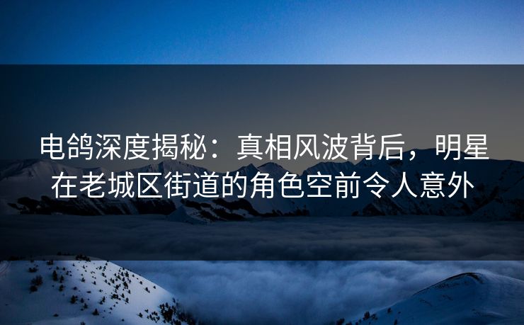 电鸽深度揭秘：真相风波背后，明星在老城区街道的角色空前令人意外