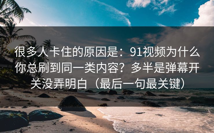 很多人卡住的原因是：91视频为什么你总刷到同一类内容？多半是弹幕开关没弄明白（最后一句最关键）
